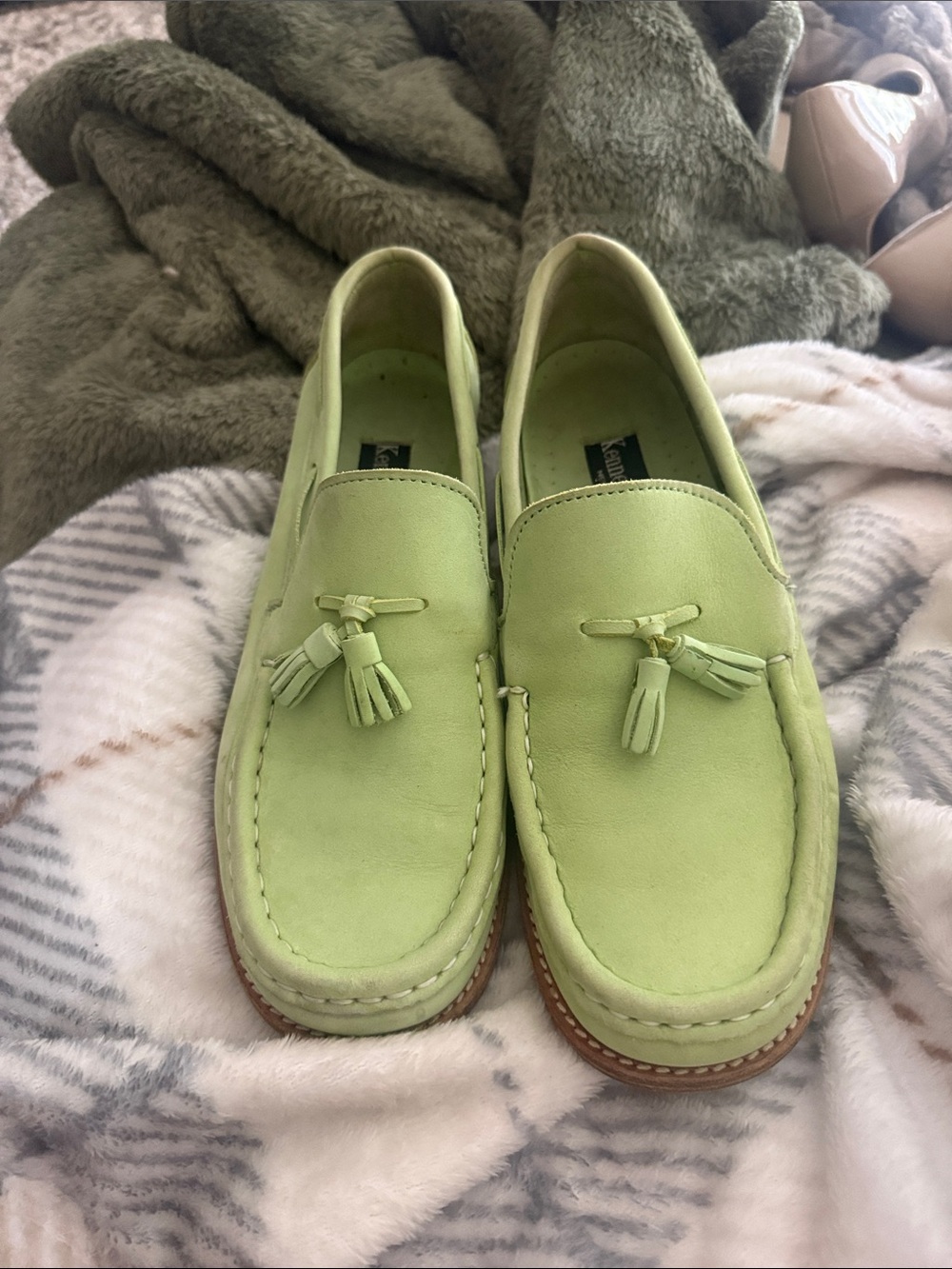 Kenneth Cole New York Lime Green Tassel Loafers